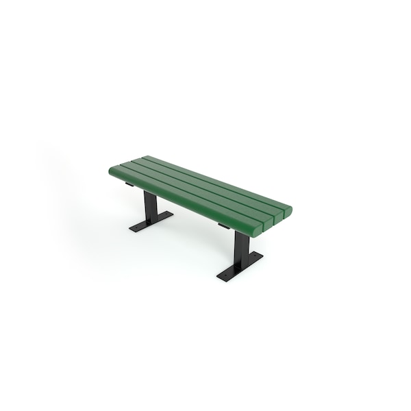 Green 4' Creedside Bench Surface Mount w/ Black Frame
